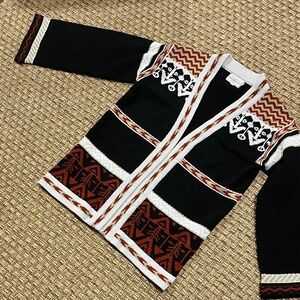 Chic vintage Black and gray Women's Cardigan